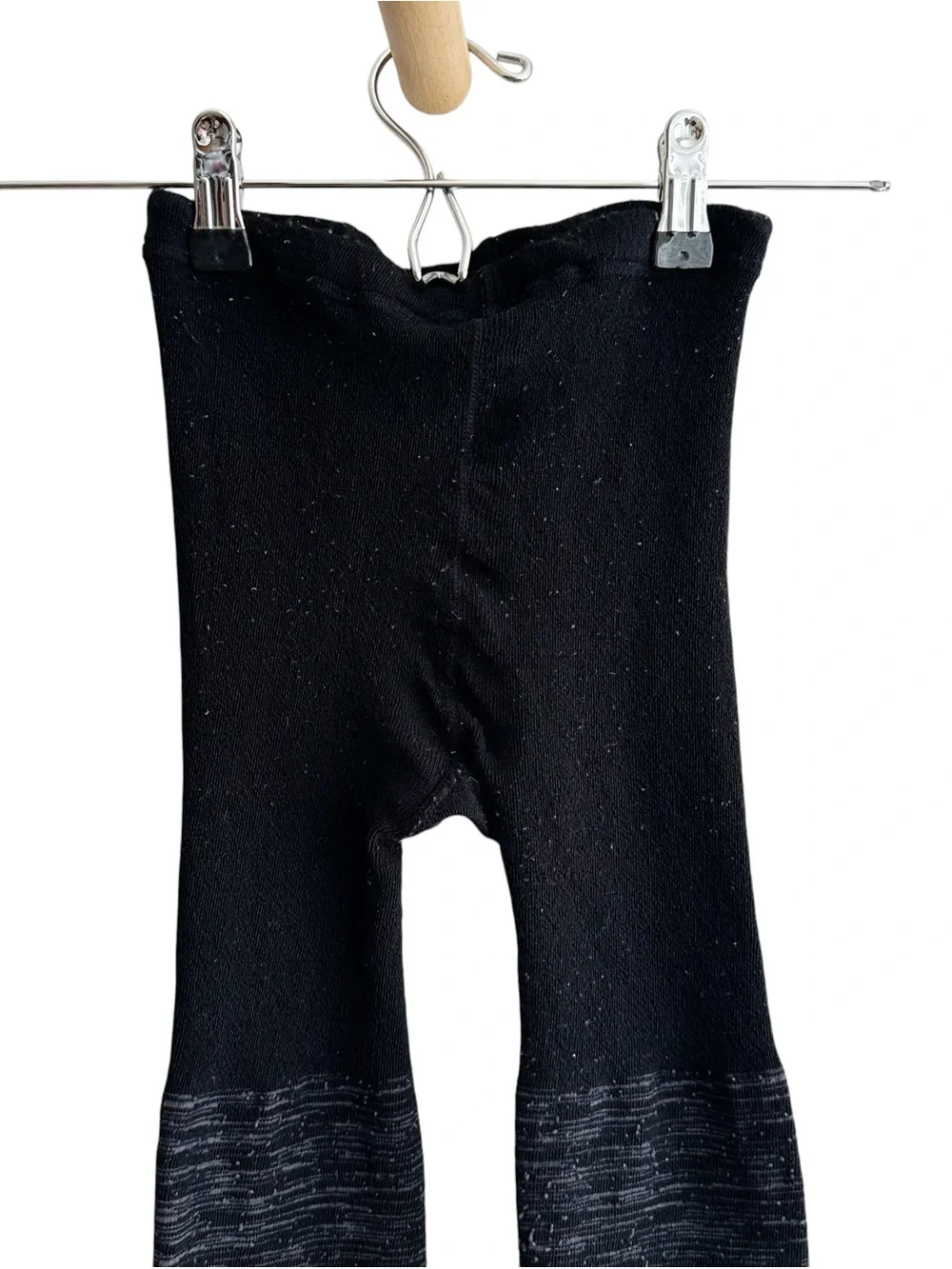Smartwool Heathered Black Wool Blend Footed Tights